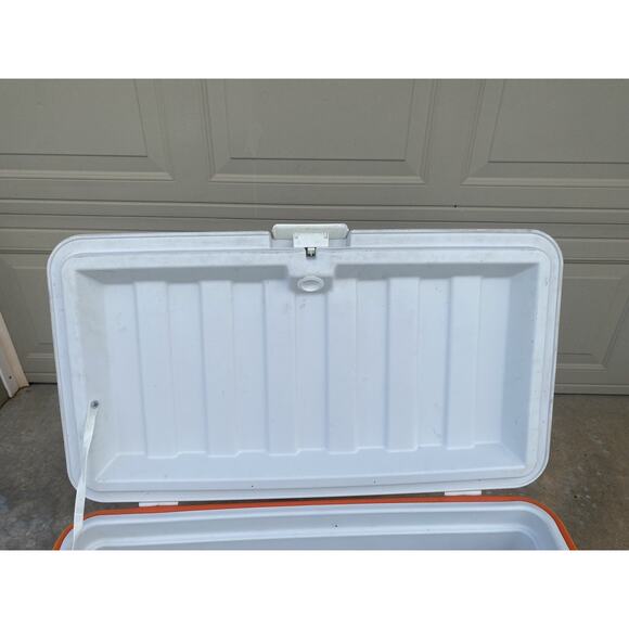 Coleman Fram Cooler Large Ice Chest Orange Handles Boat Tailgate Vintage 5294A - Picture 6 of 15